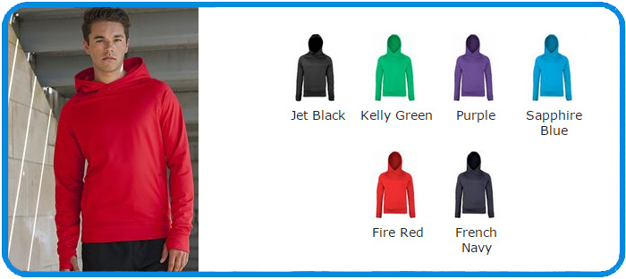 cool 100% polyester colour chart hooded