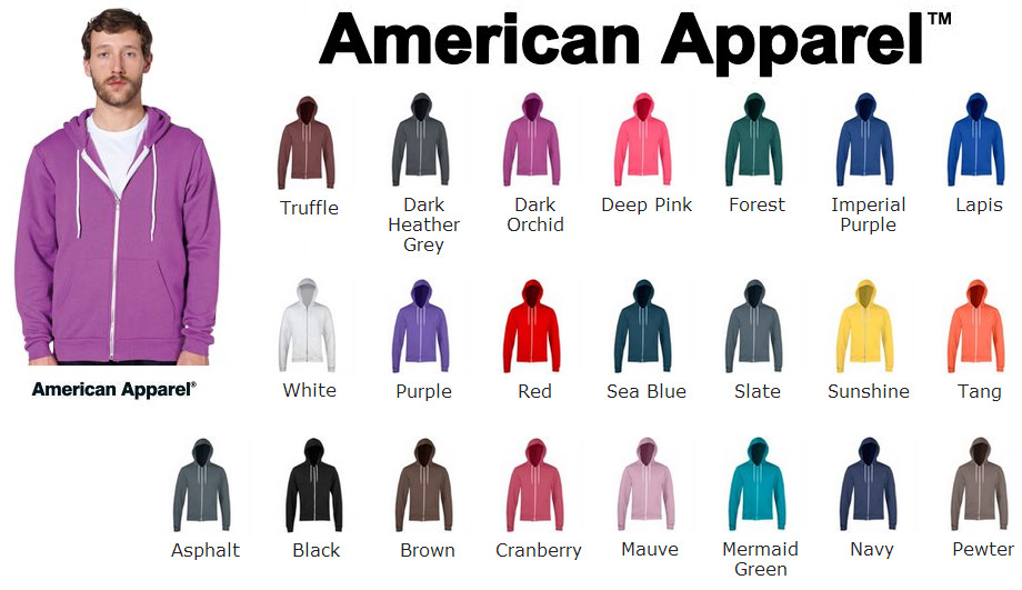 American Apparel flex white zip jacket