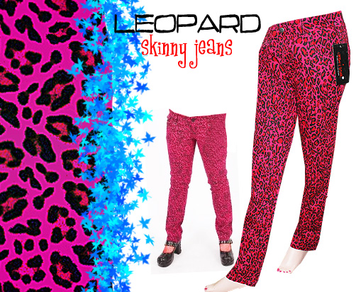 leopard hot pink skinny jeans