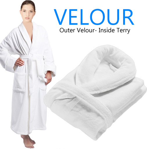 outer velour and inside terry robes