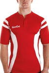 Kooga Rugby Short Sleeve Pro Tech Fitted Match Shirts Black/Red or Red/White 
