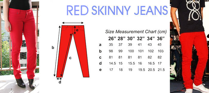 red skinny jeans