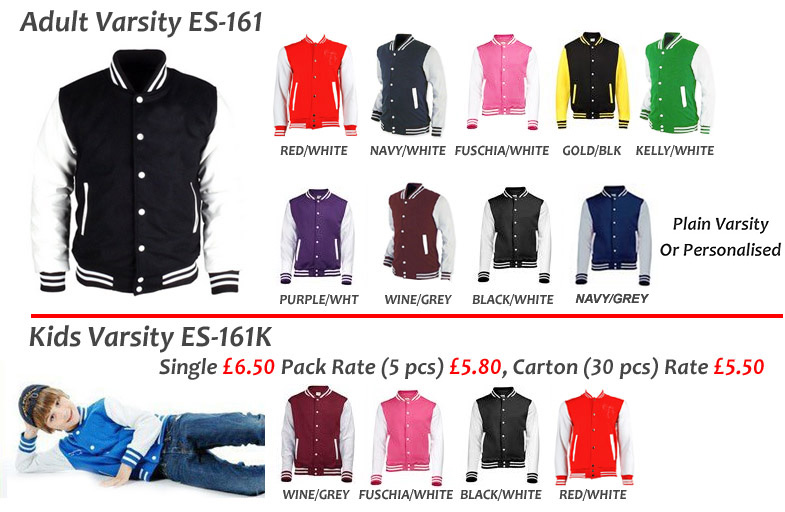 Varsity Jackets £9 College Custom Varsity Jacket UK Wholesale