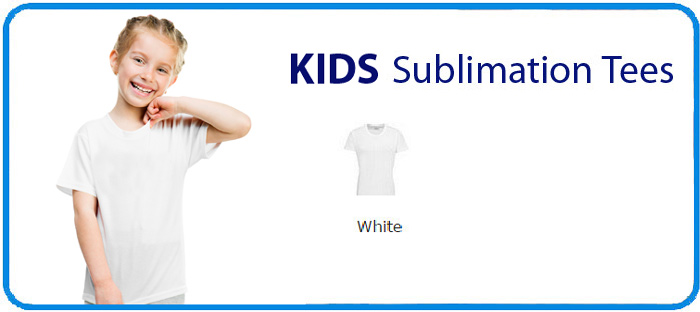 kids white 165 gsm sublimation t shirts