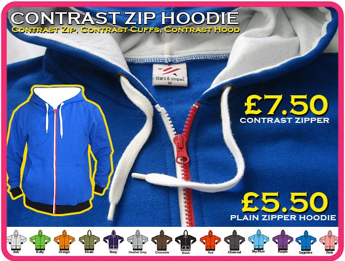 multi colour zip hooded tops