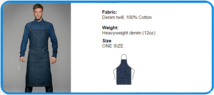 B&C denim twill fabric apron