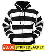 striped pattern hooded jacket