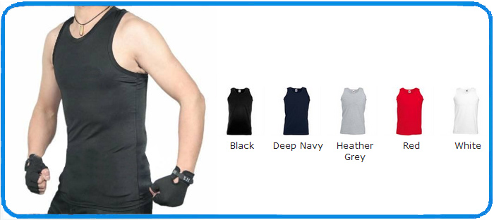 colour chart gym muscle cotton vests