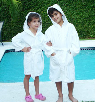 kids hooded bathrobes