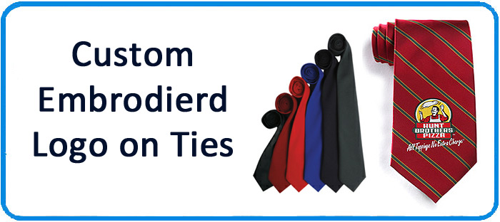 Personalised ties with company logo