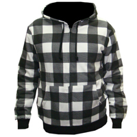 Plaid hooded sweatshirts zipper