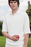 white colour Sleeveless cricket sweater